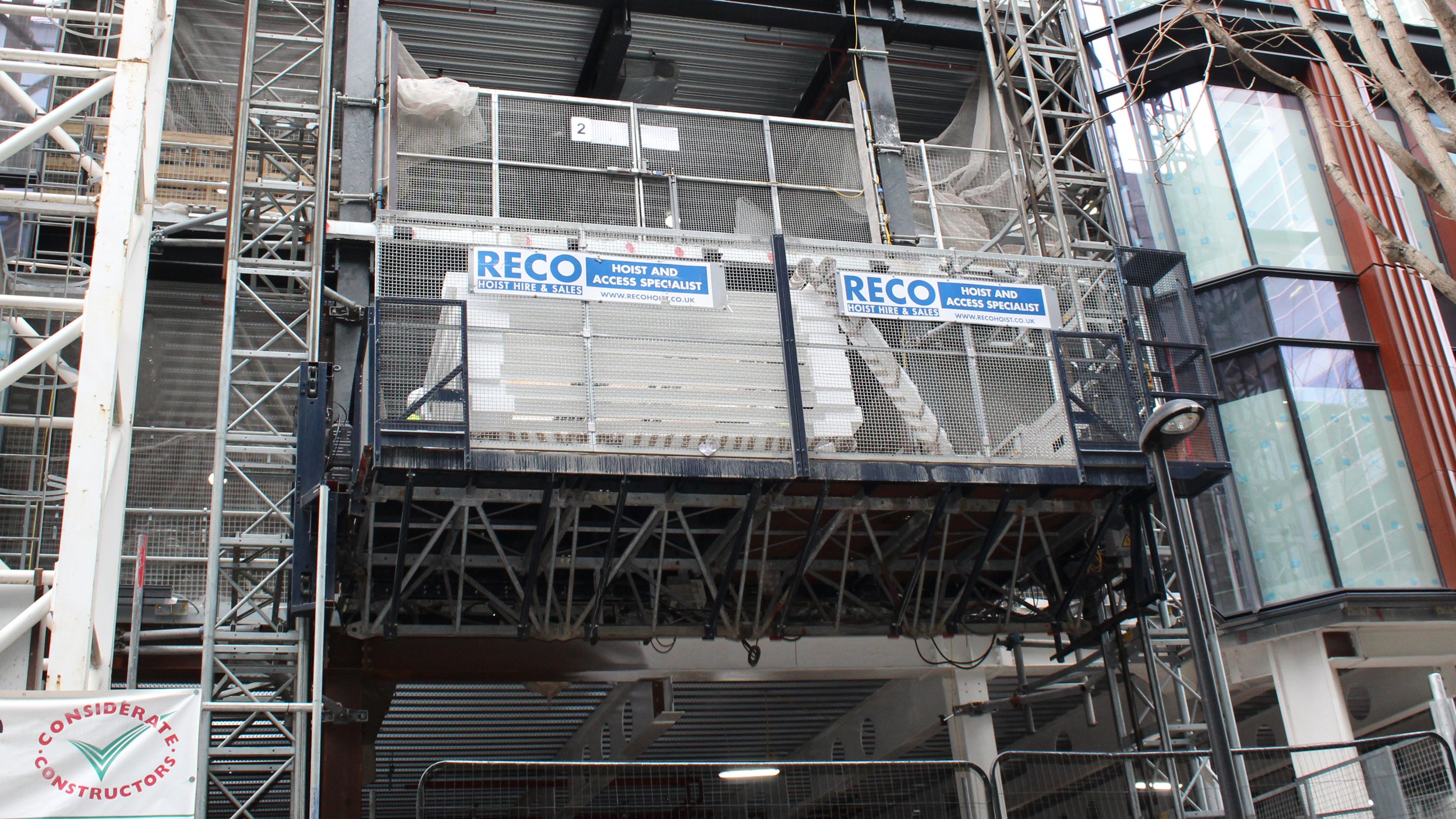 Transport platform in use at construction site