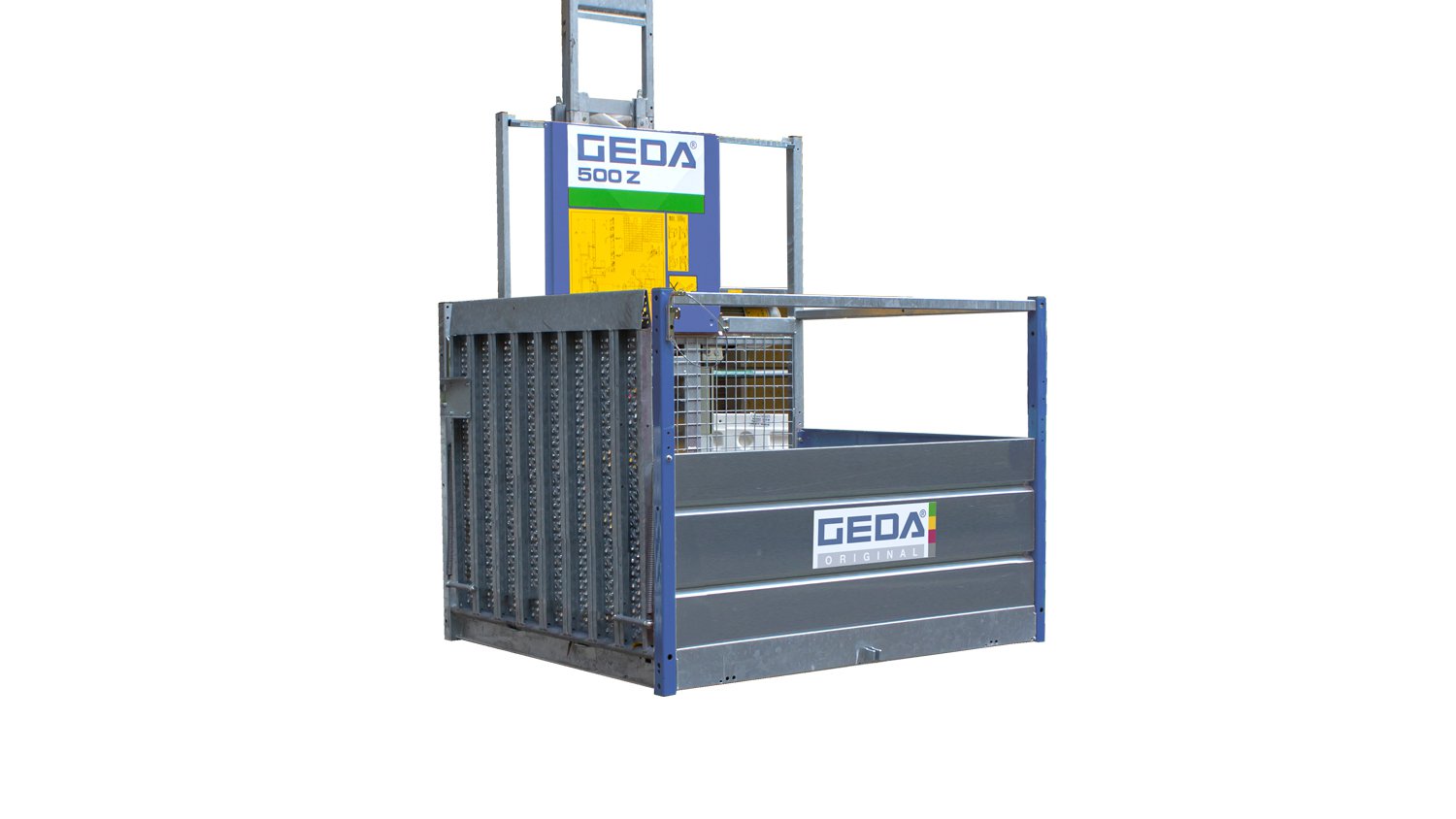 A GEDA 500Z Goods-only hoist for construction materials